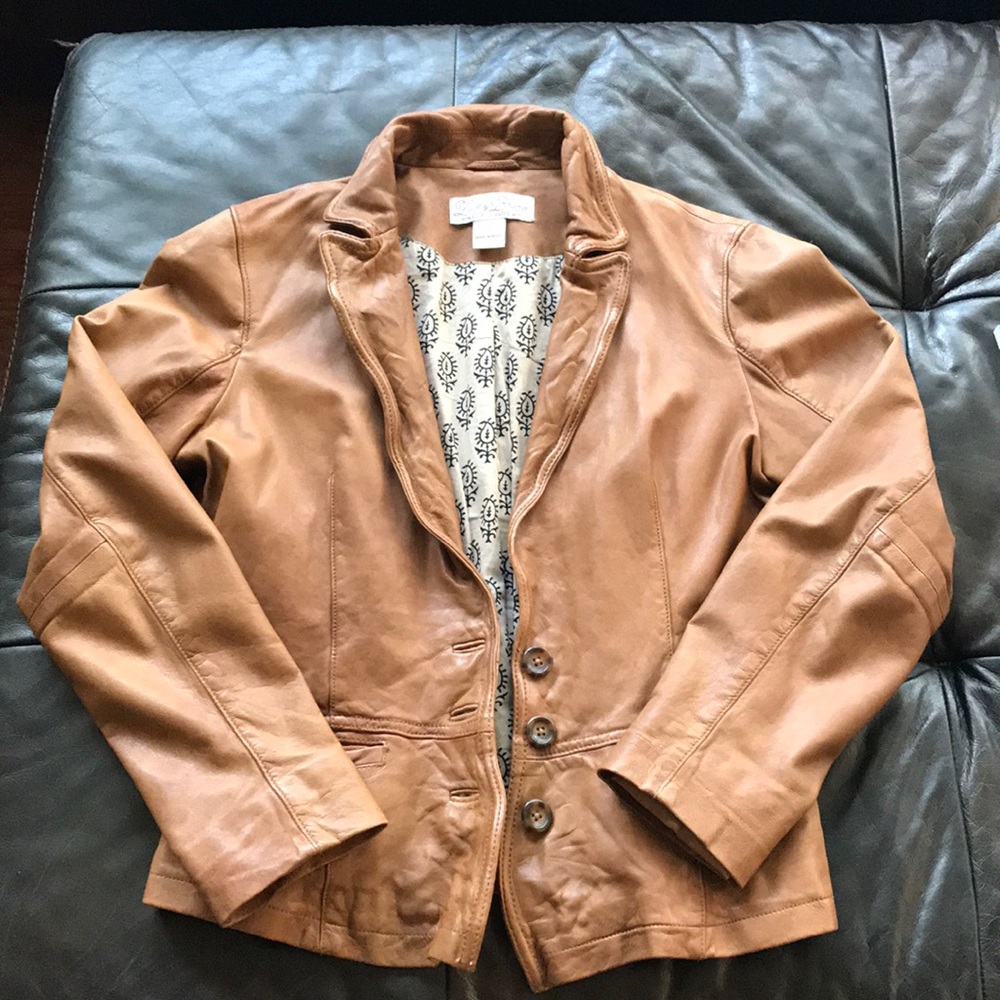Carmel Leather Lucky Brand Blazer